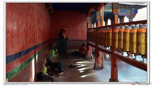 prayer wheels in palace